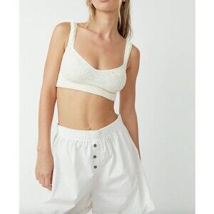 Free People Seamless Just Like That Textured Bralette Ivory Size XS/S NEW